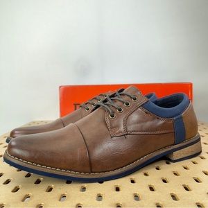 DEER Stags Men’s Truckee Oxford Shoe in Brown/ Navy Size 9.5 US NWT/NIB